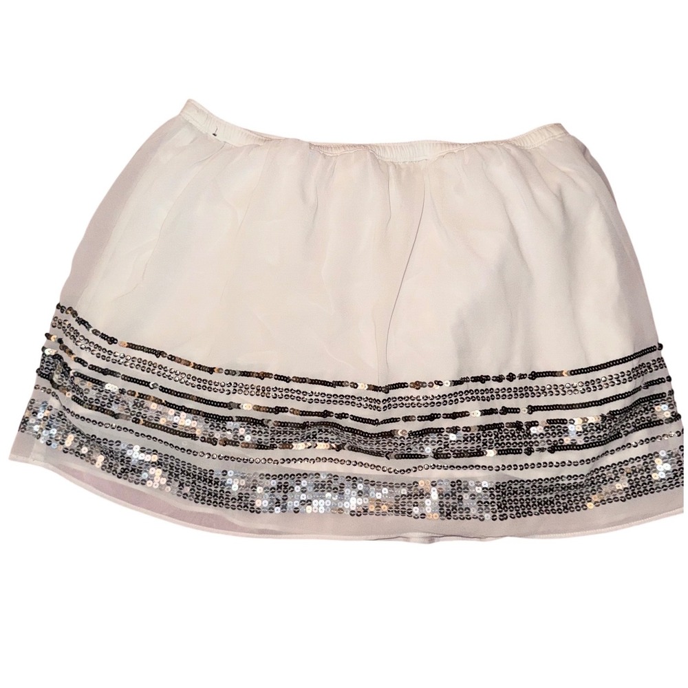 Abercrombie‎ Fitch White Sequin Embellished Skirt Size M